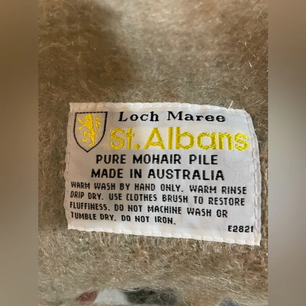 Loch Maree St. Albans Australia pure mohair pastel colors blanket  53” X 66”